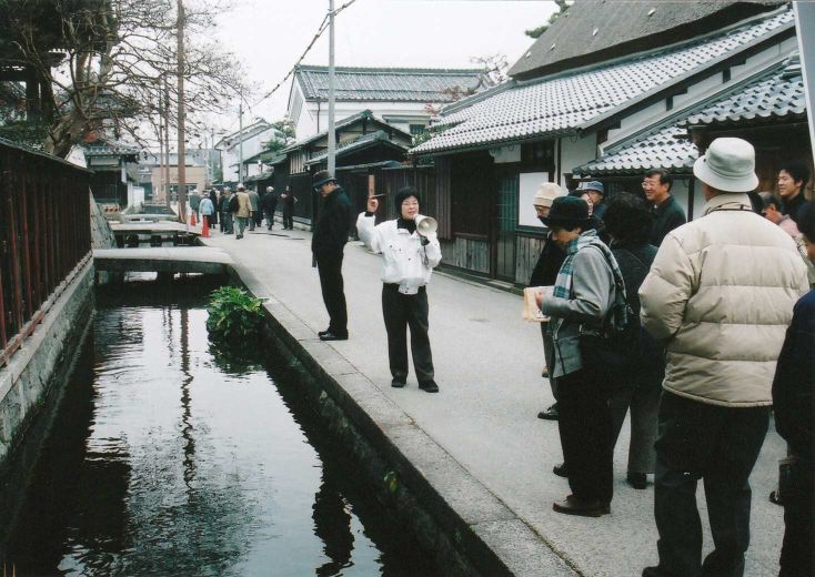 五個荘町の町並み